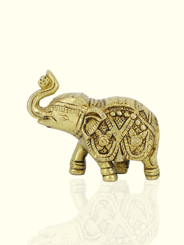 2.5” Majestic Brass  Yellow Antique Elephant Super Fine