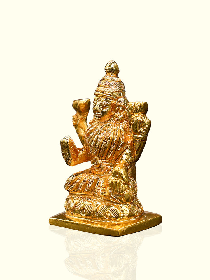 2.4" Brass Gold Lakshmi Idol