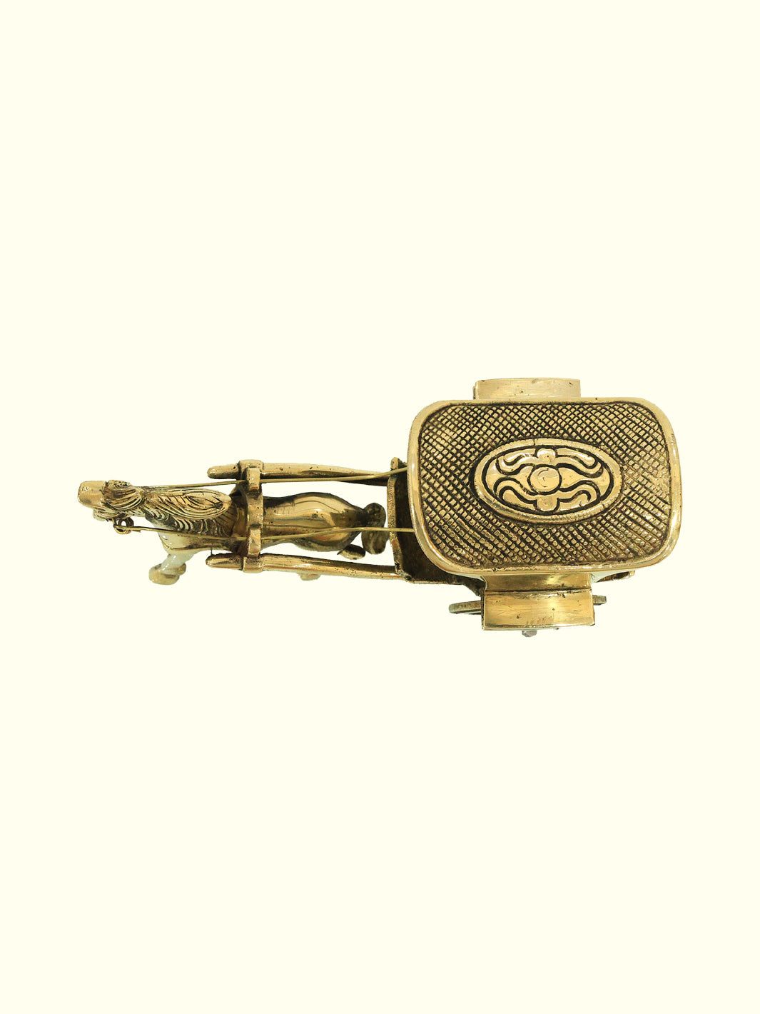 3.5" Brass Horse Cart