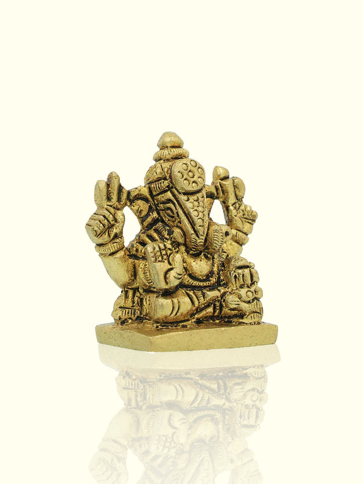 1.6" Brass Square Base Ganesh Poona