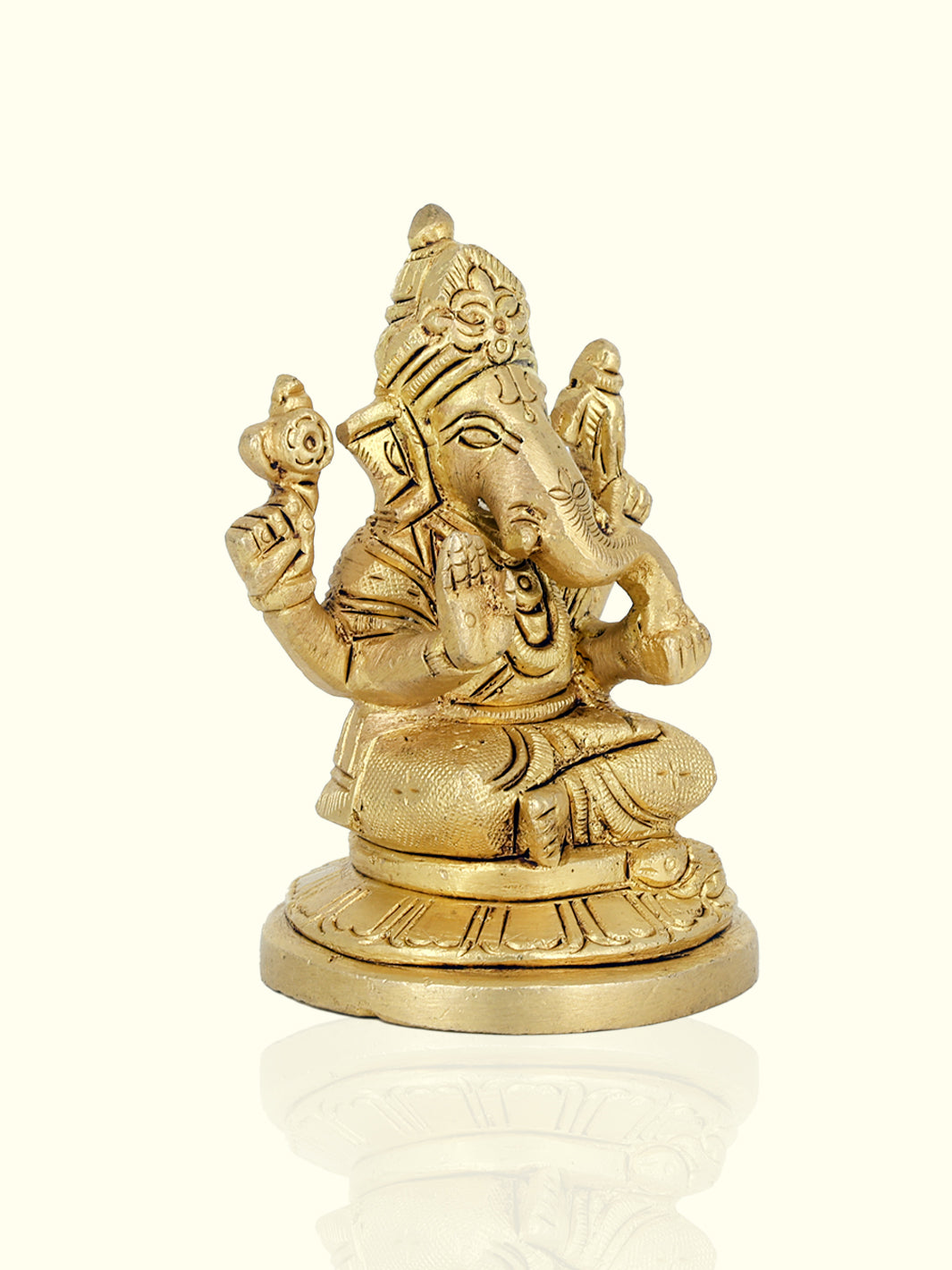 3.5”  Brass Round Base Ganesh