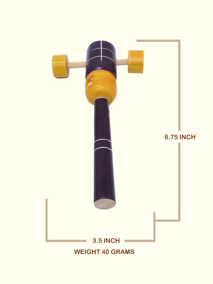 6.75" குழந்தைகளுக்கான மர ராட்டில் பொம்மை