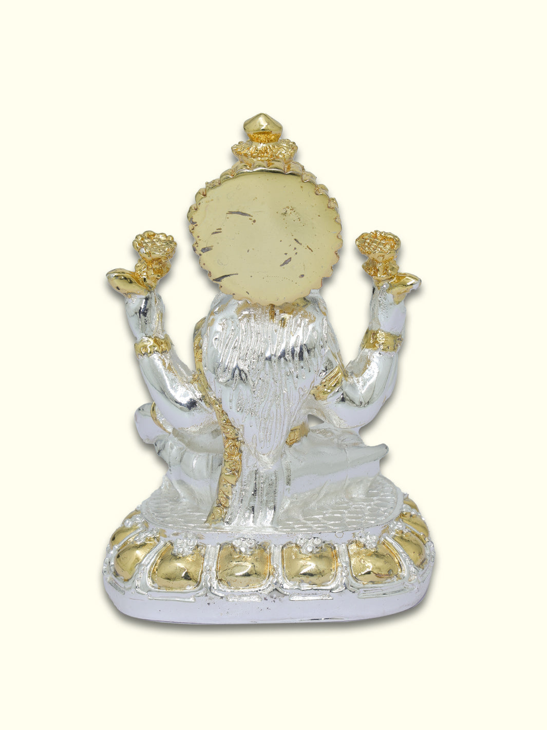 3.75" Lakshmi Sitting on Throne (Silver with Gold Colour)