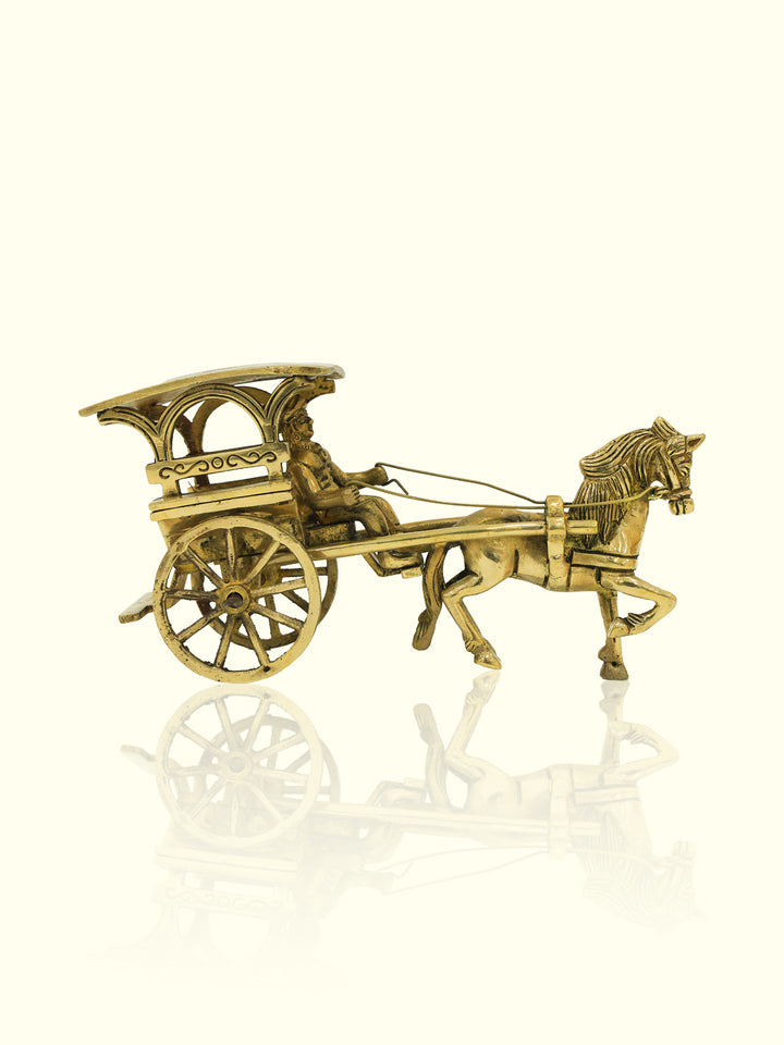 4"Brass Horse Cart