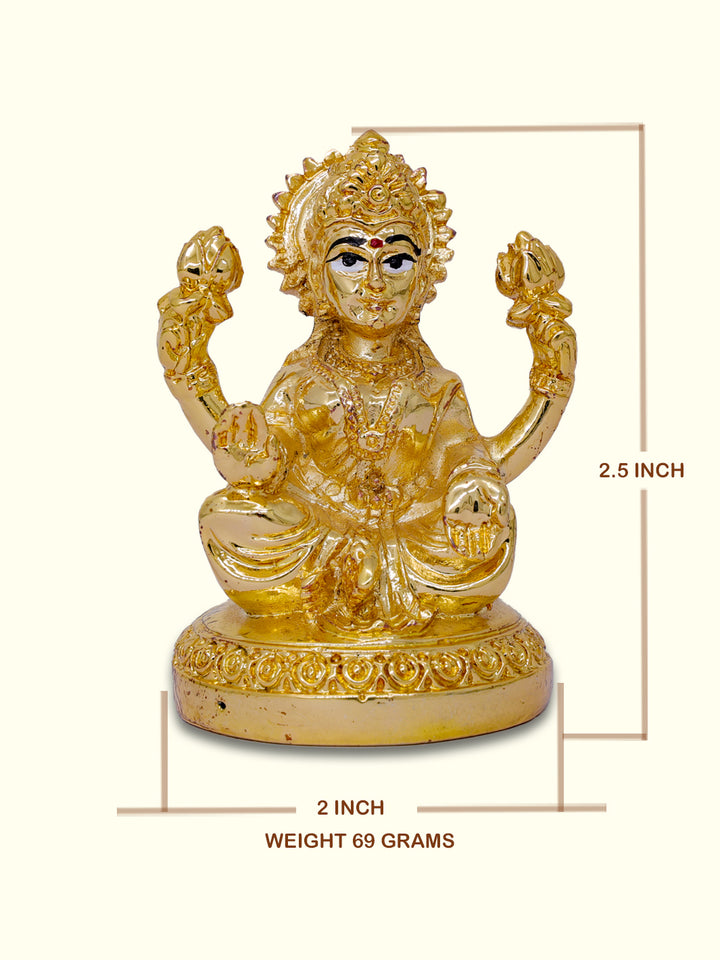 2.5" Lakshmi Sitting on Throne (Gold Colour)