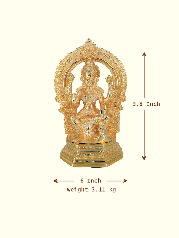 9.8" Brass Lakshmi Sitting Idol