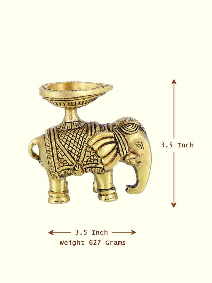 3.5" Brass Elephant Deepam