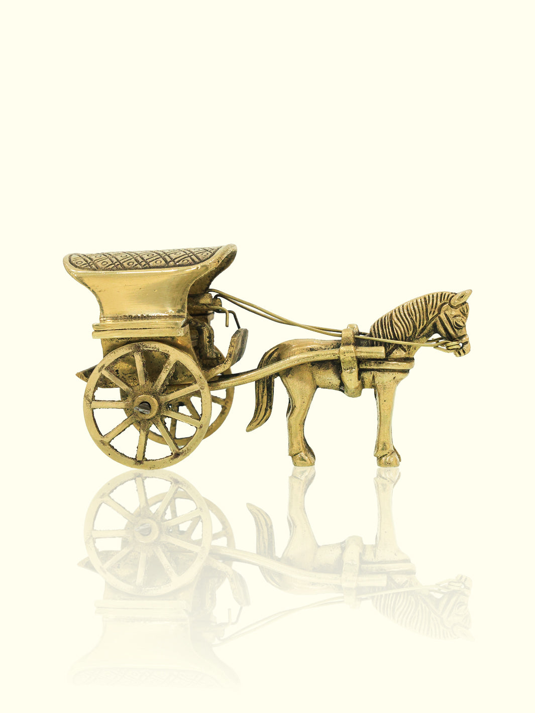 3" Brass Horse Cart