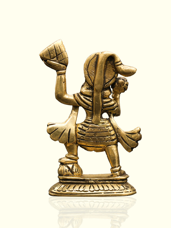 3.5" Brass Hanuman Idol Holding Sangeevi Hill