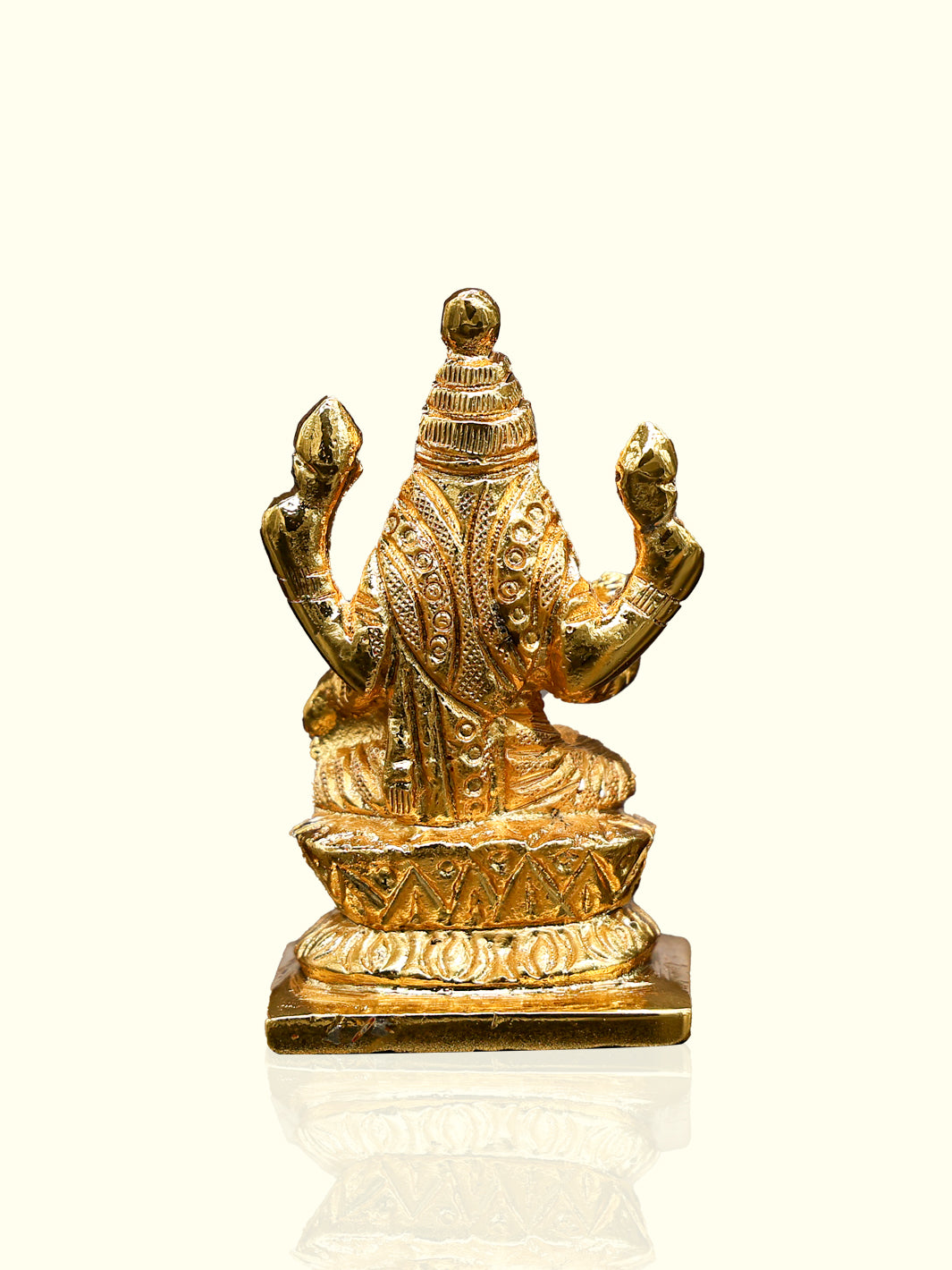 2.5" Brass Gold Lakshmi Idol