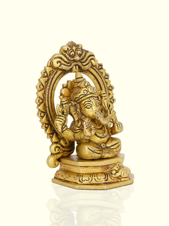 4" Brass Ganesh Shrine Idol