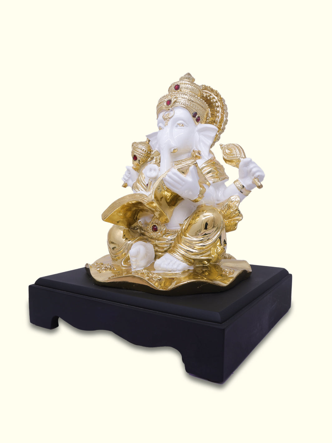 11.5" Ganapathy (White with Gold Colour)