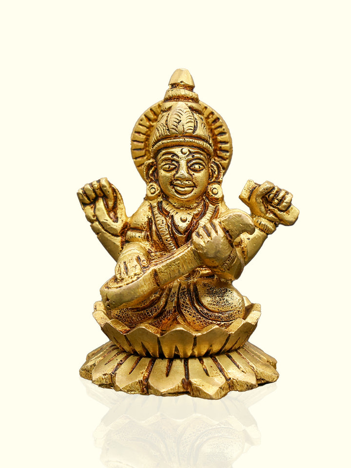 2.5" Brass Saraswathi Idol