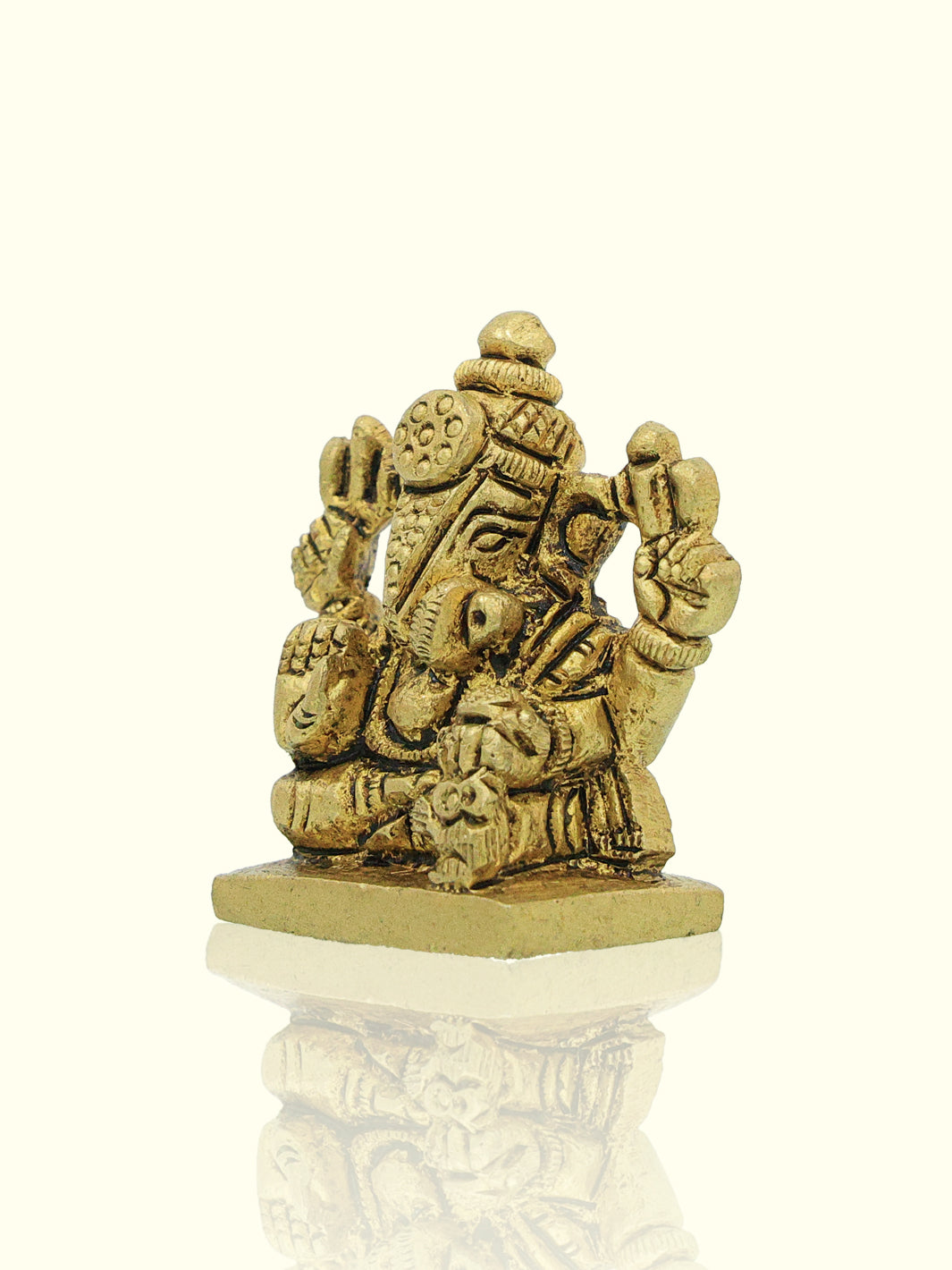 1.6" Brass Square Base Ganesh Poona