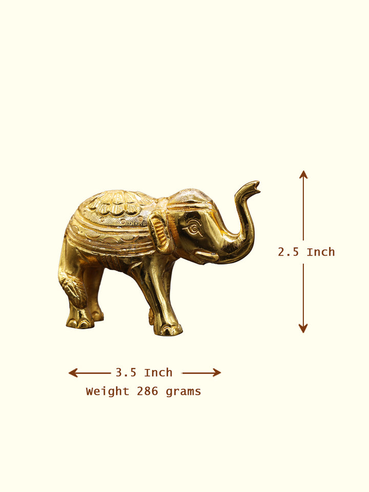 2.5" Gold-Plated Brass Elephant