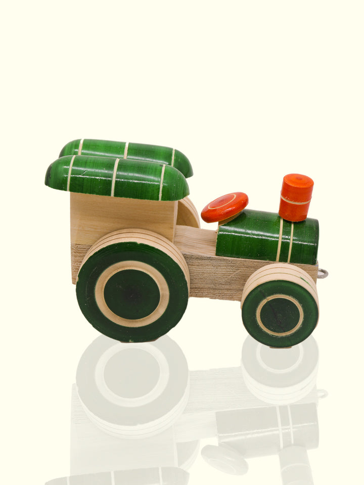 5" Wide Wooden Tractor Toy for Kids