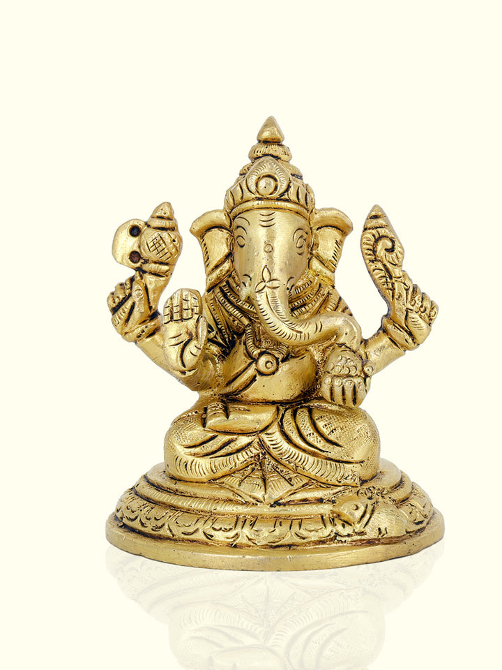 3.5” Brass Oval Base Ganesh