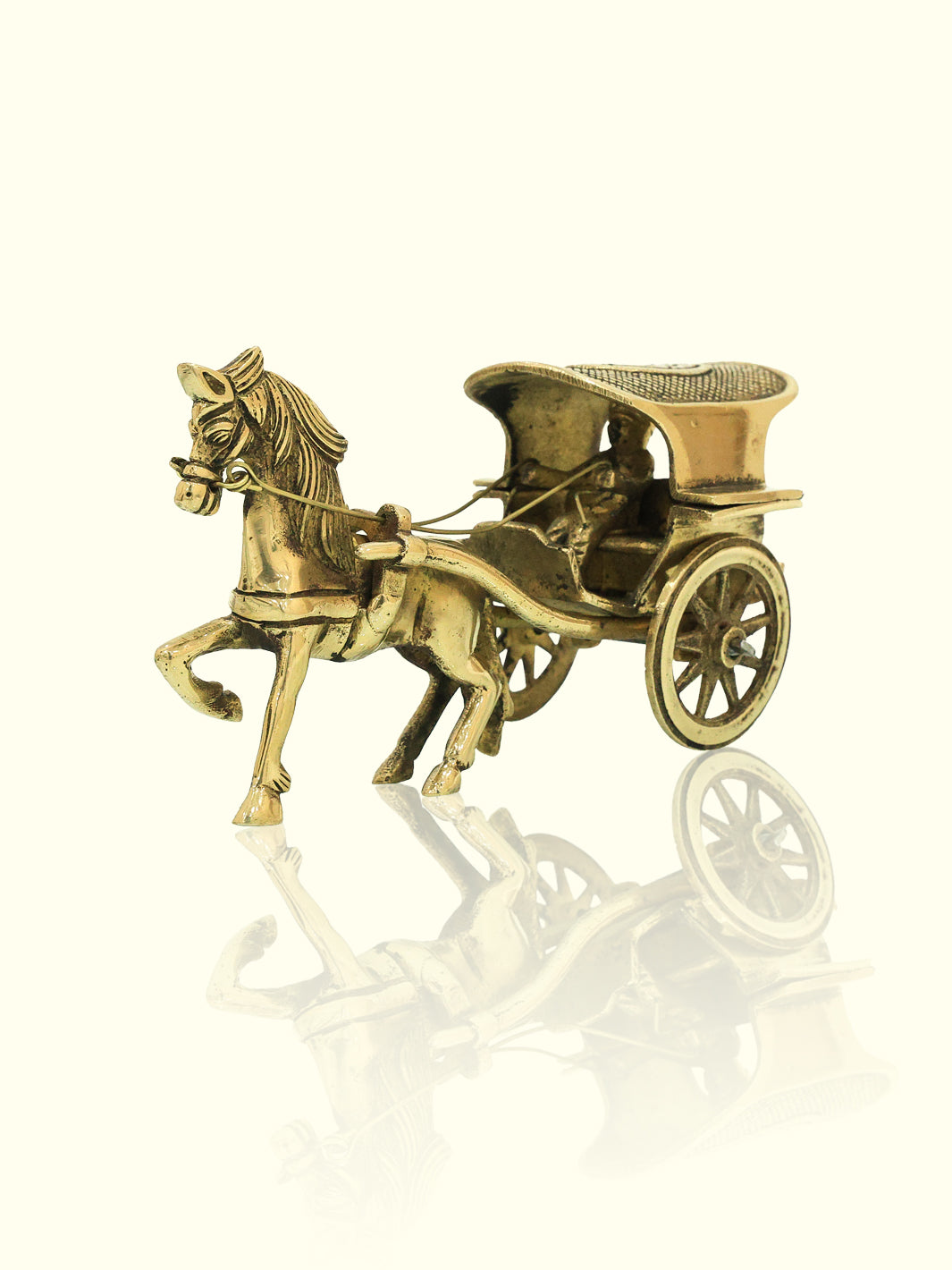 3.5" Brass Horse Cart