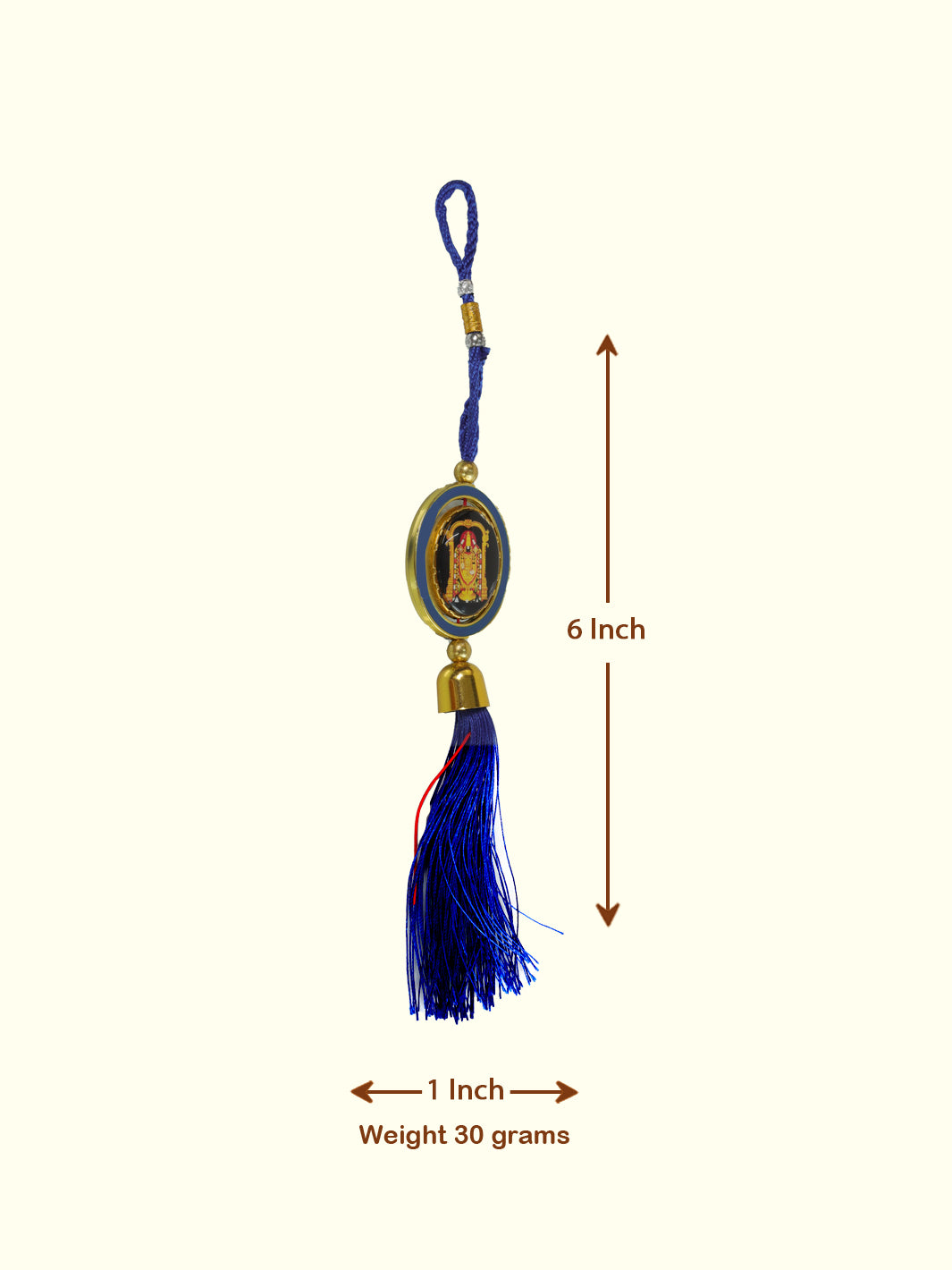 6" Tirumala Balaji Car Hanging Decor Ornament