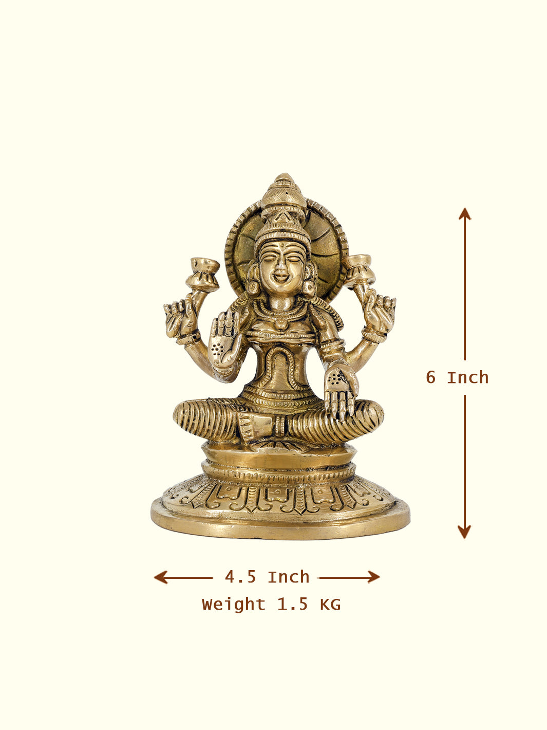 6" Brass Oval Base Lakshmi