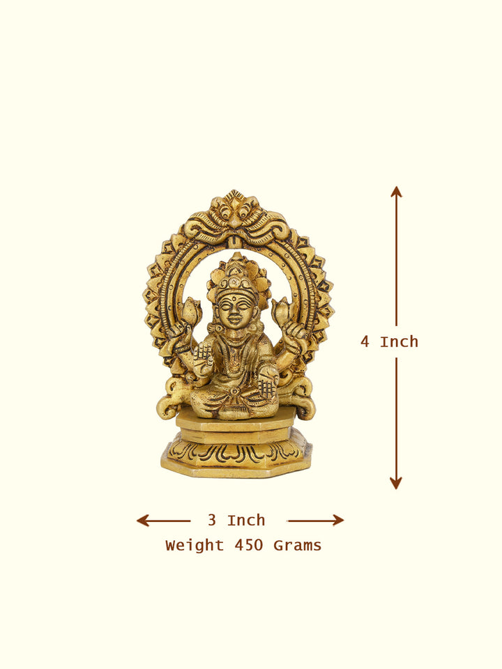 4" Brass Lakshmi Idol