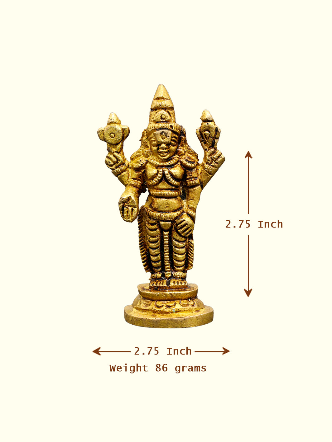 2.75" Brass Balaji Idol