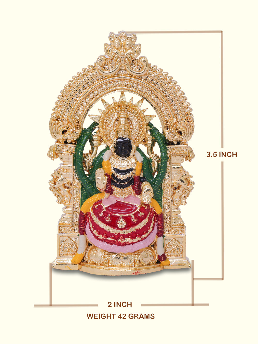 3.5" லட்சுமி "ஆர்ச் டிசைனுடன்" (தங்க நிறம்) உட்கார்ந்த நிலையில்