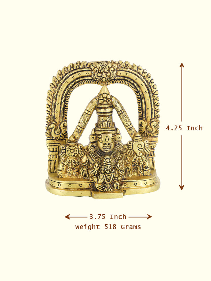 4.25" Sacred Brass Arch Perumal Lakshmi Idol