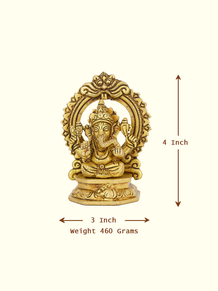 4" Brass Ganesh Shrine Idol