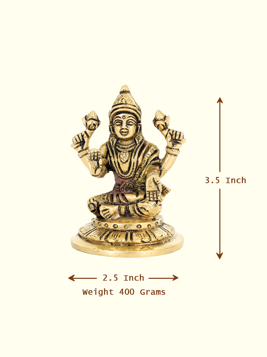 3.5” Elegant Round Base Lakshmi Idol