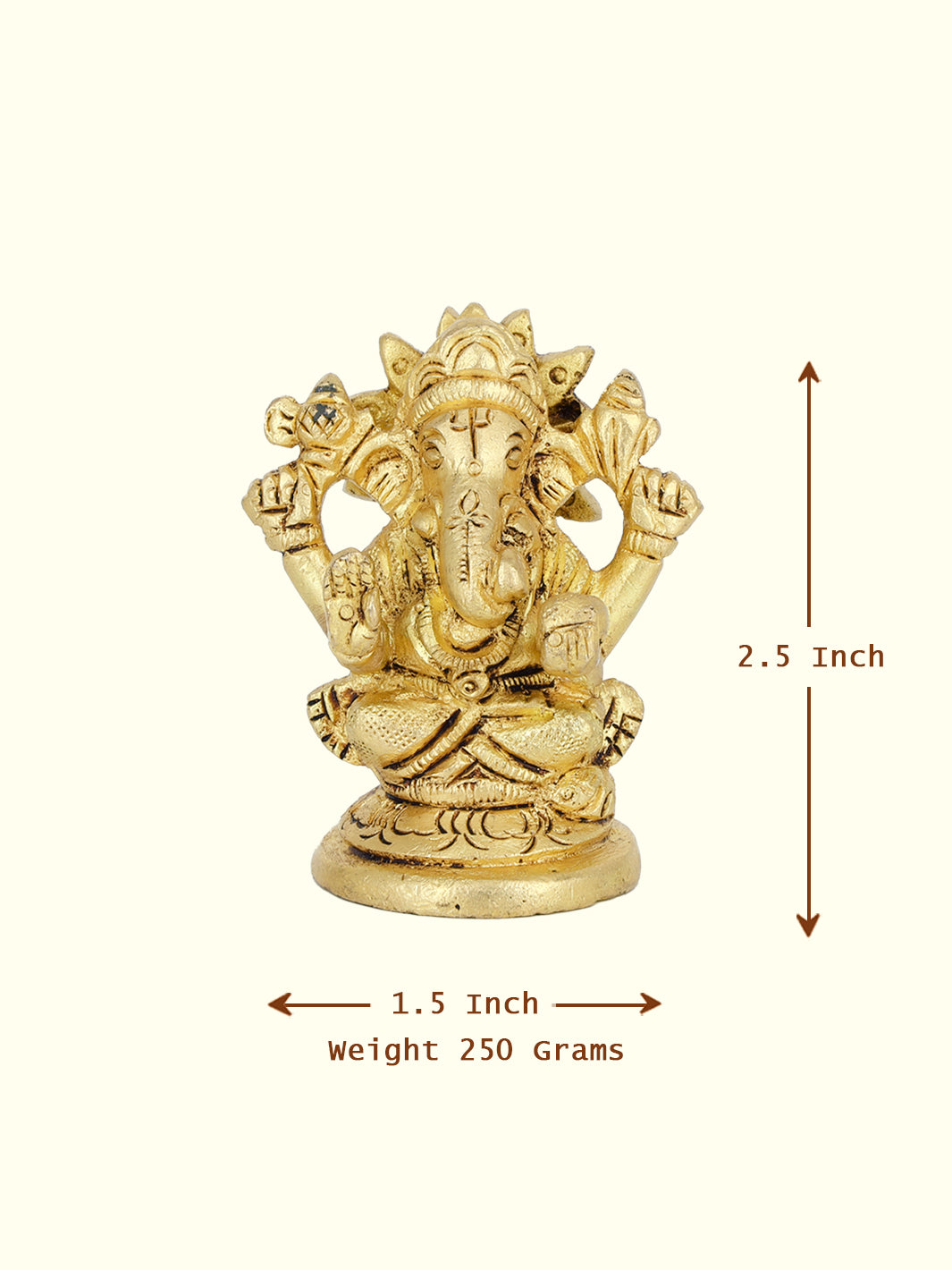 2.5" Brass Round Base Ganesh