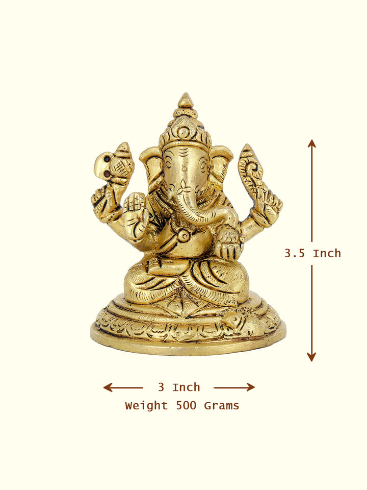 3.5” Brass Oval Base Ganesh