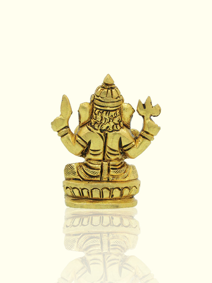 2.3" Brass Ganesh Idol with Oval Base