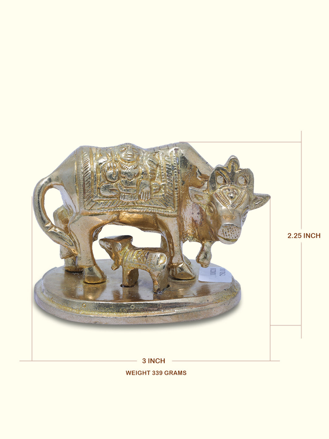 2.25" Gold Gho Mata with Design - Sripuram Store