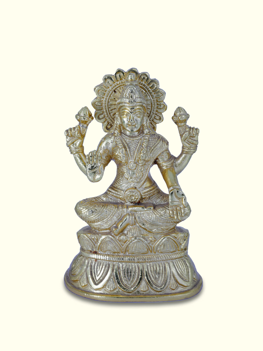 5.75" Gold Lakshmi on Lotus - Sripuram Store