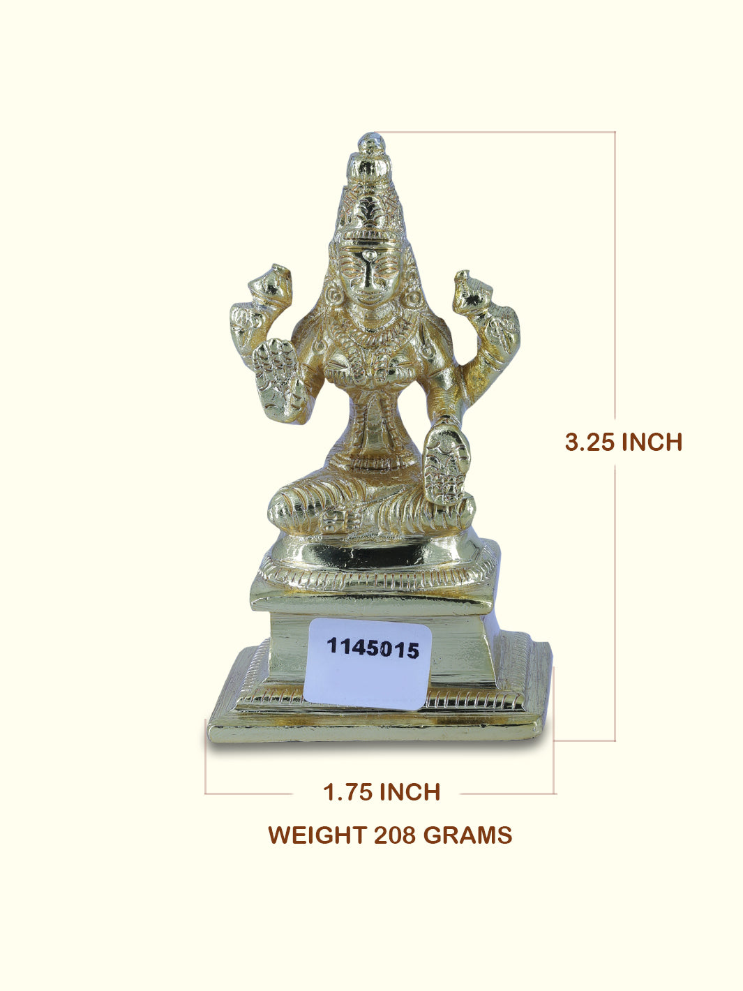 3.25" Gold Lakshmi - Sripuram Store