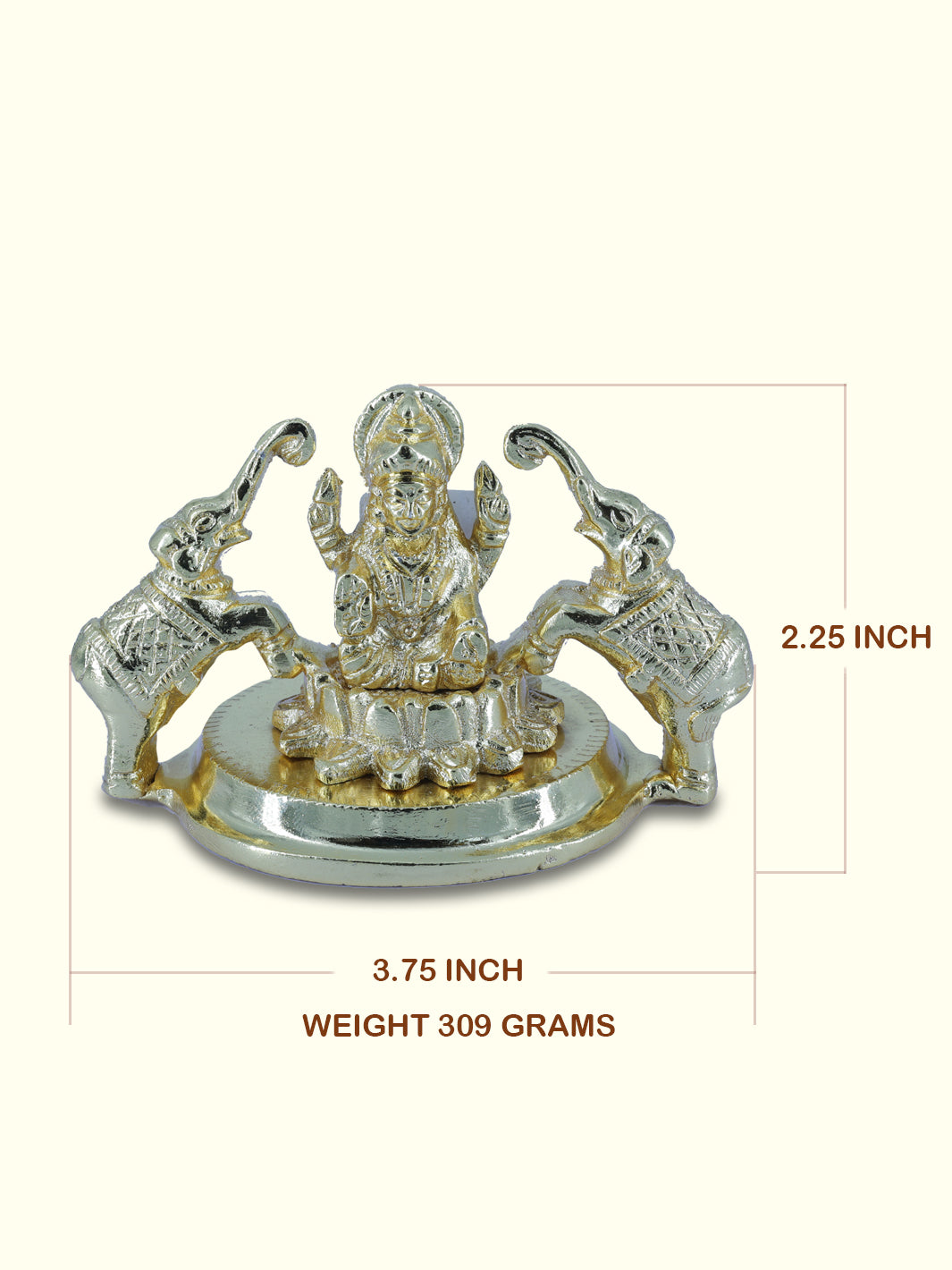 2.25" Gold Gajalakshmi - Sripuram Store