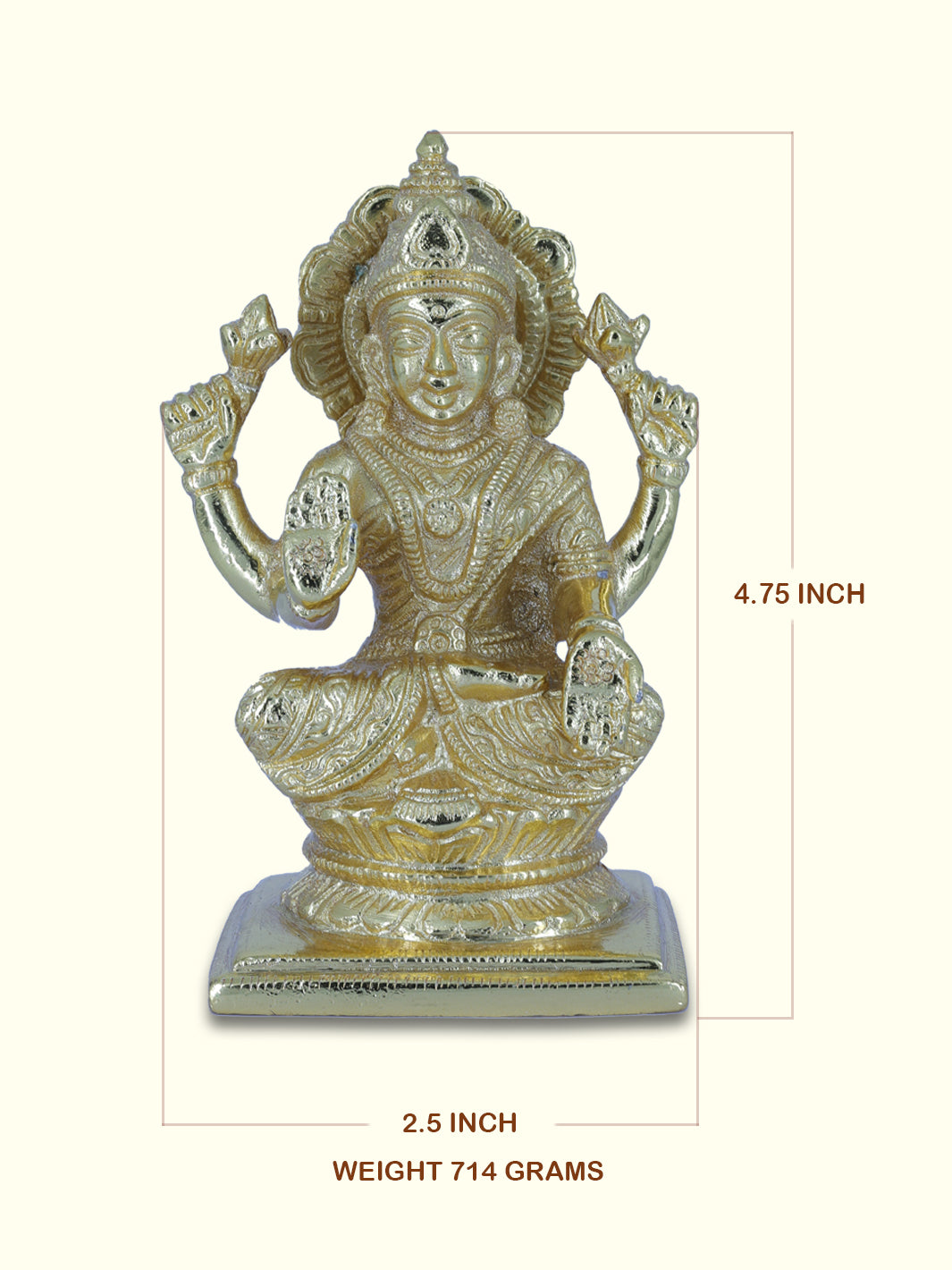 4.75" Gold Lakshmi - Sripuram Store