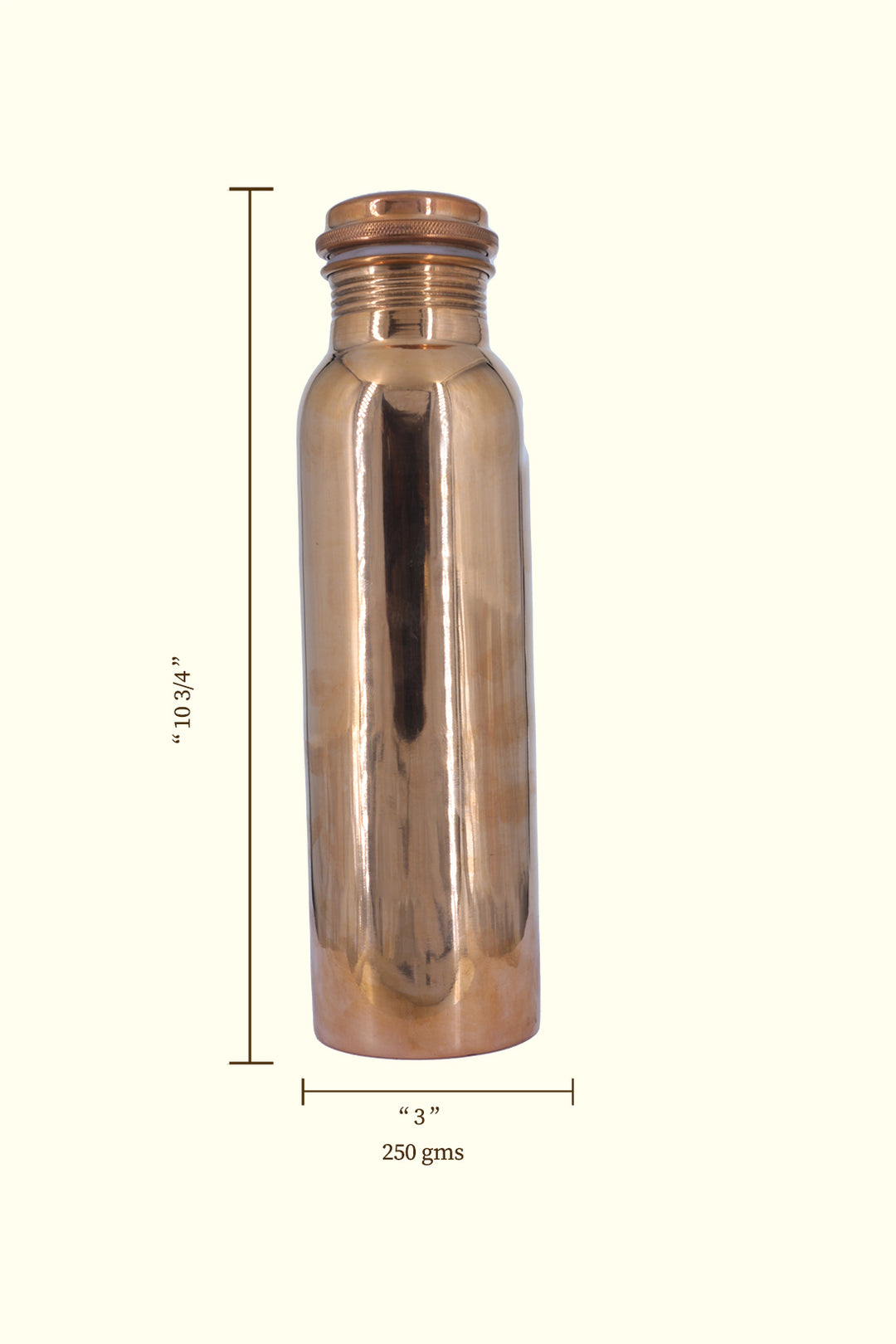 10.75" Copper Water Bottle (Round Shape)