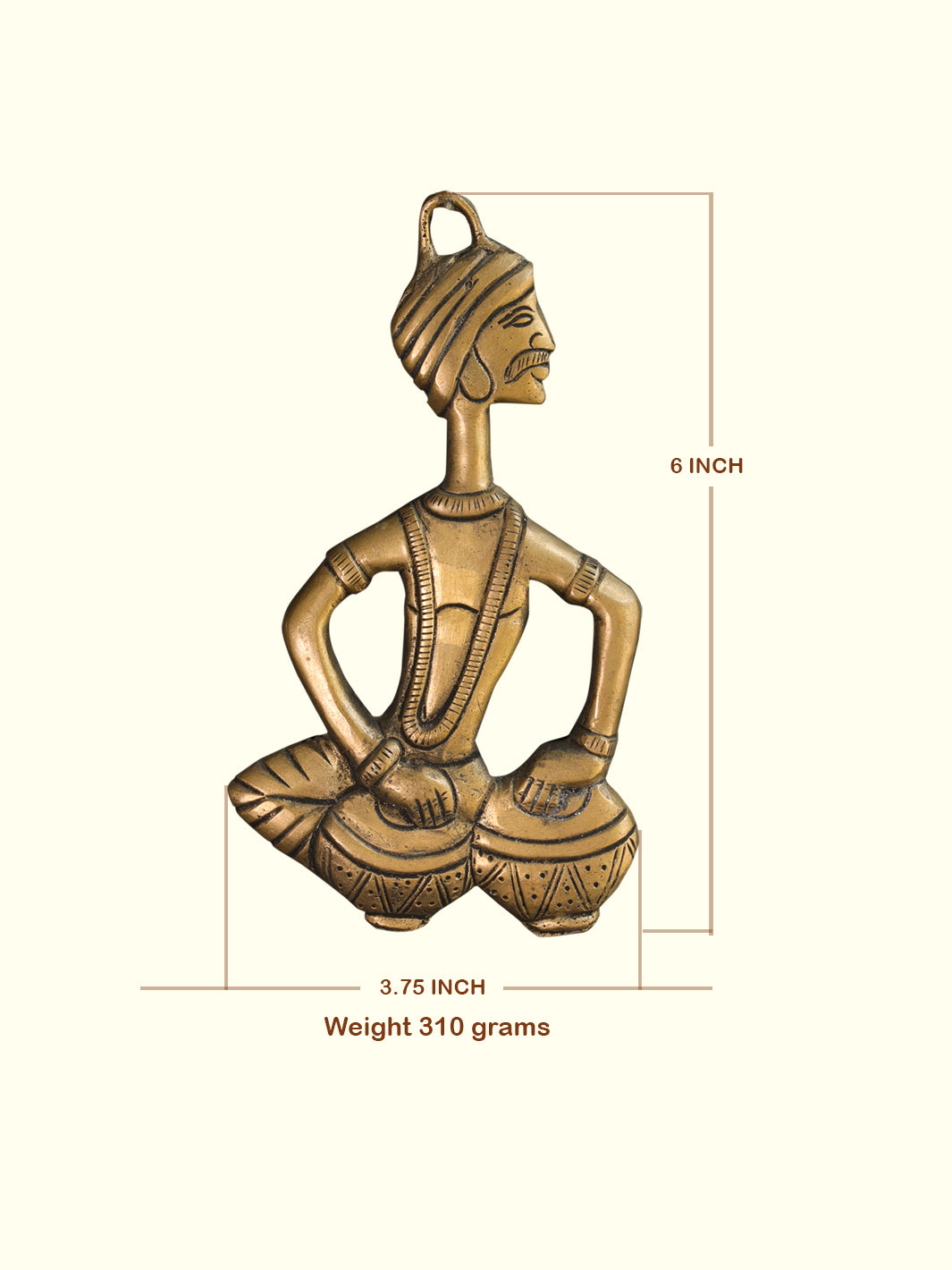 6" Man with Tabla (Brass Idol) (SKU number needed)