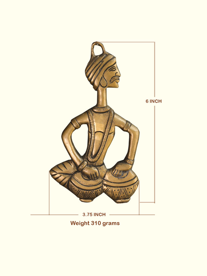 6" Man with Tabla (Brass Idol) (SKU number needed)