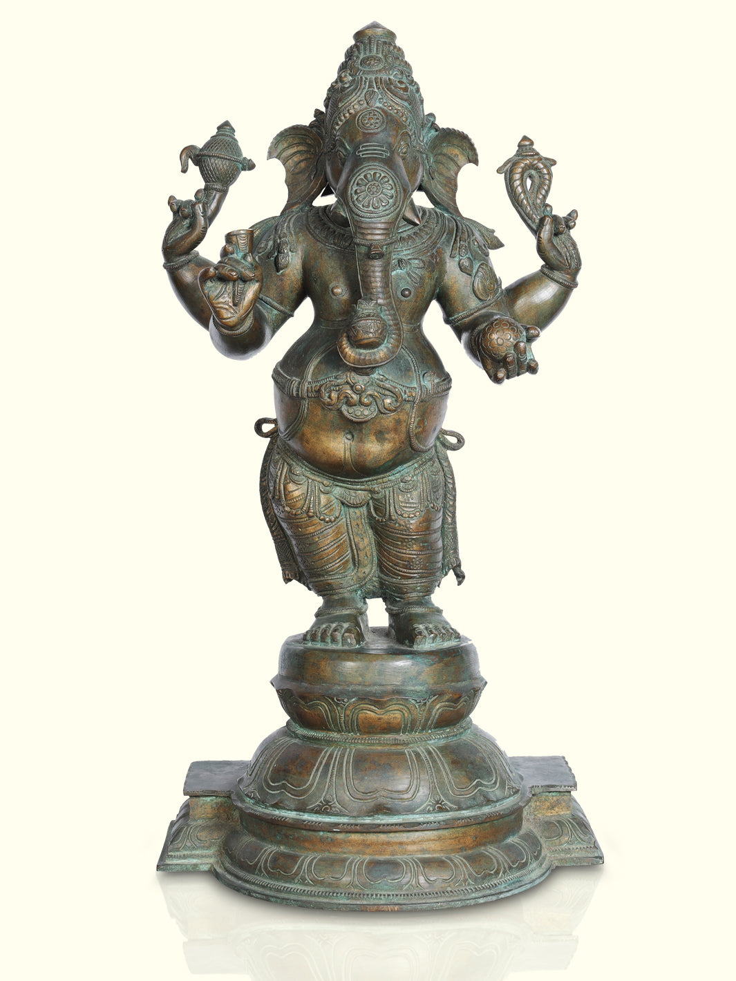 19" Bronze Standing Ganesha - Masterpiece Collection - Sripuram Store