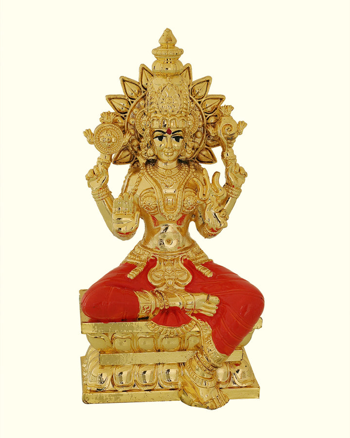 5" Gold Swarna Lakshmi Sitting on Throne