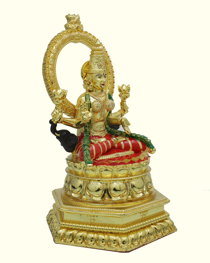 7.5" Lakshmi Sitting on Throne with "Arch Design"