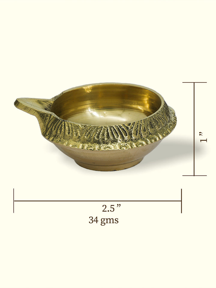 2" Wide Brass Kubera Deepam