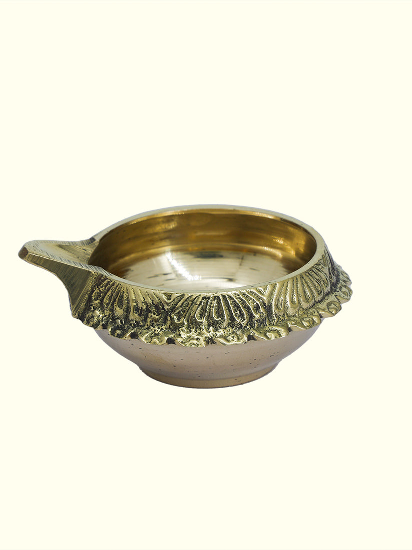 2.5" Wide Brass Kubera Deepam