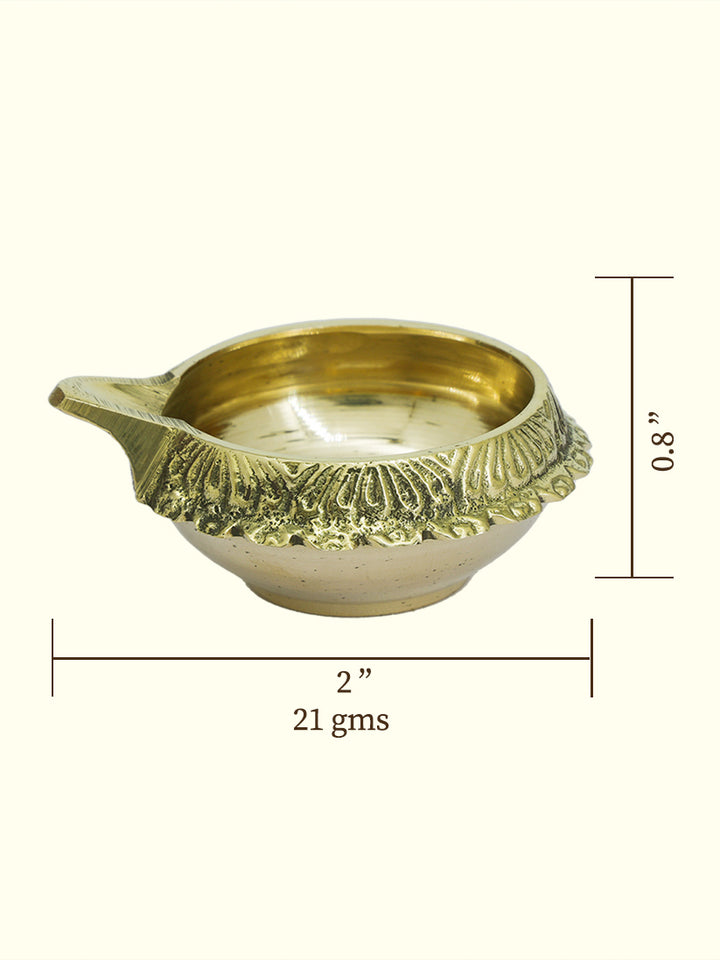 2.5" Wide Brass Kubera Deepam