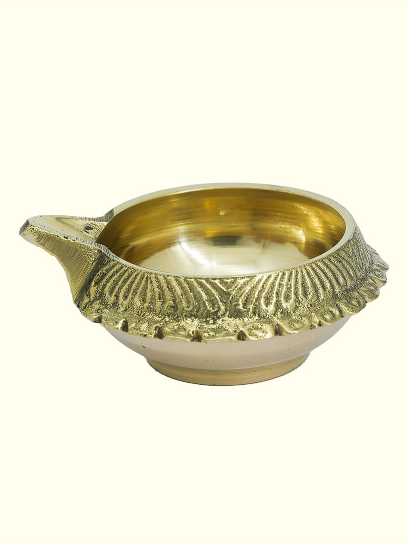 2.5" Wide Brass Kubera Deepam