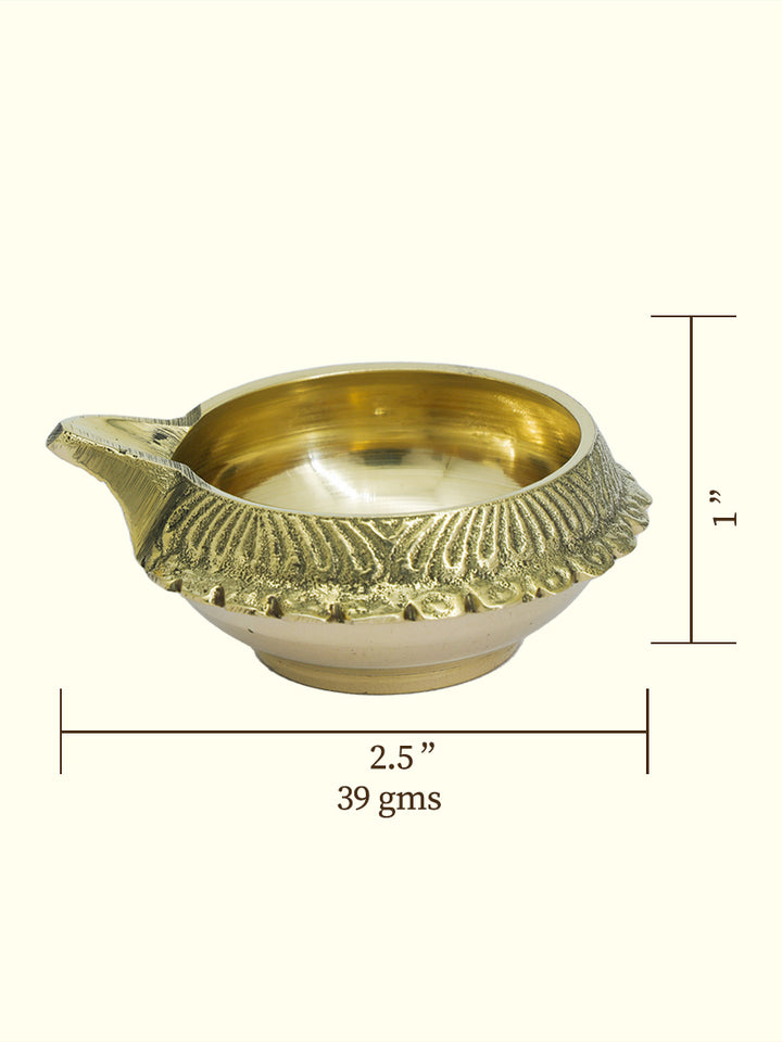 2.5" Wide Brass Kubera Deepam