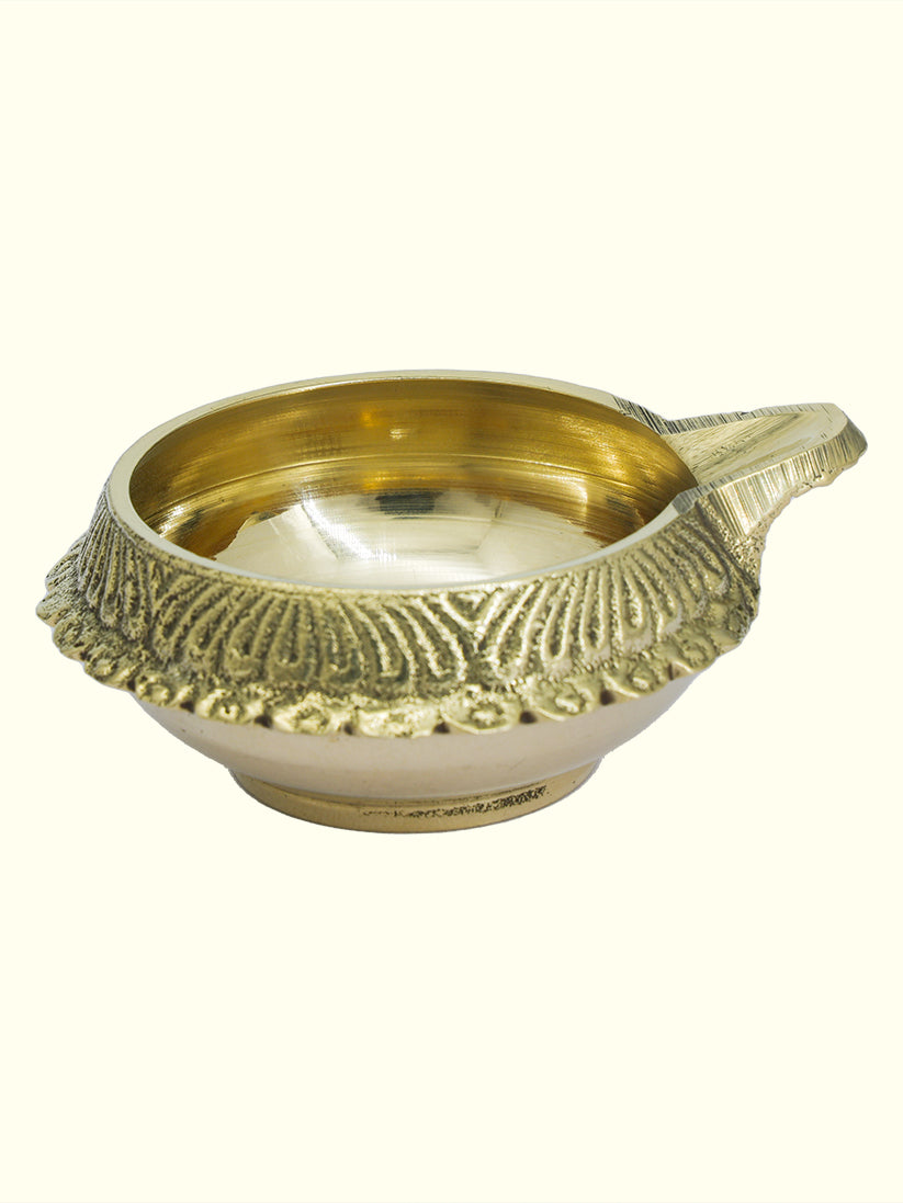 2.5" Wide Brass Kubera Deepam